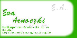 eva arnoczki business card